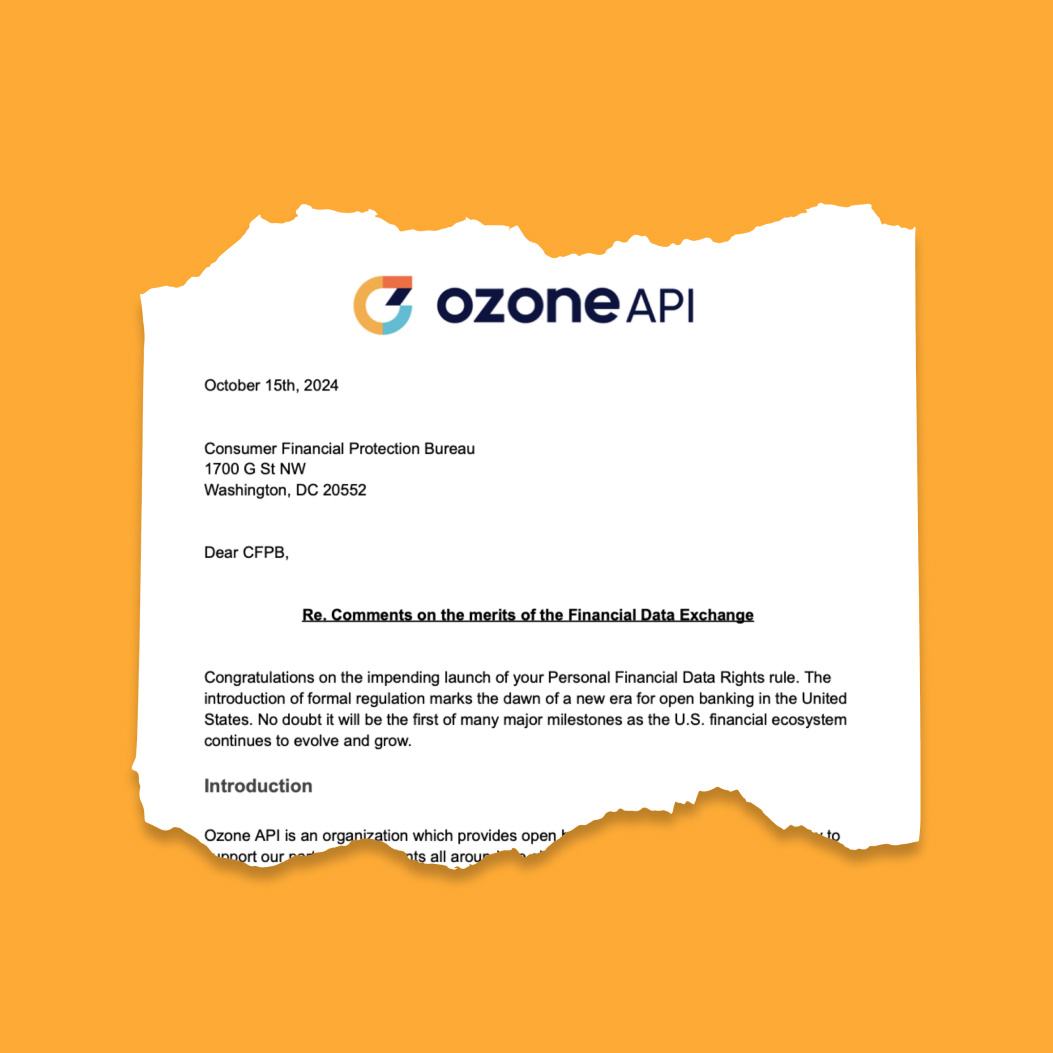 CFPB Ozone API letter